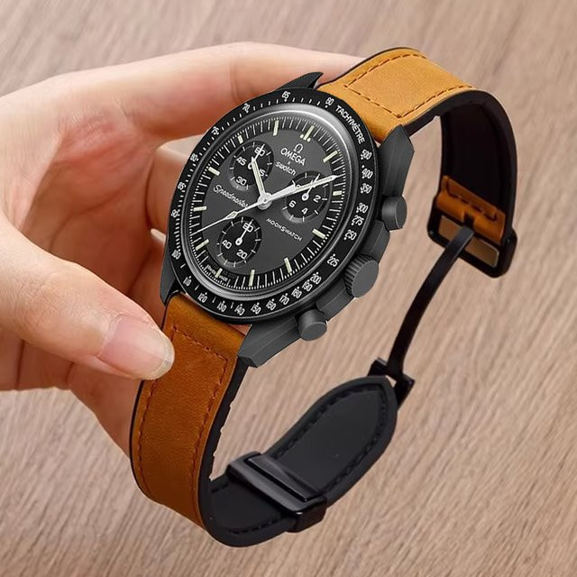 Uhrenarmband Leder, Vintage, MoonSwatch - Bild 1