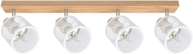 NETTLIFE Deckenstrahler aus Holz und Metall in Weiß mit 4 E14 Fassungen im Industrial Design - Bild 1