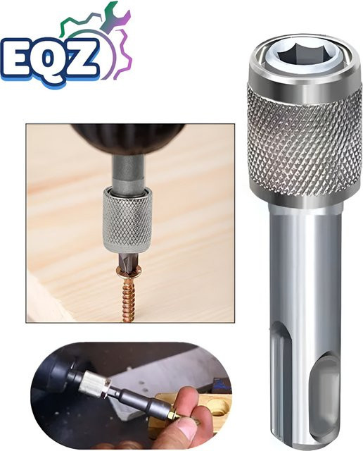 SDS Adapter 1/4 Zoll für Elektrohammer Umbau von Rundschaft auf Sechskant Konverter für Schlagbohrwerkzeuge Silber 60 mm - Bild 1