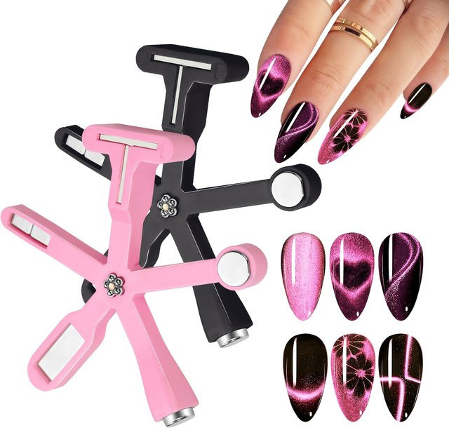 LULAA 6in1 Magnetisches Nail Art Tool für Cat Eye Gel, Black - Bild 1