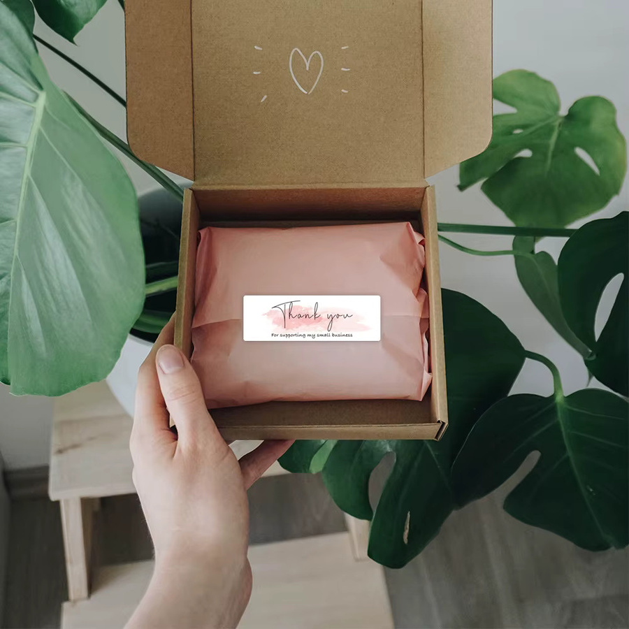 120 Stück TYFYO Dankesaufkleber weiß, selbstklebende Laseraufkleber für kleine Unternehmen und Bäckereien, B/H: 2,5 x 7,6 cm - Bild 3