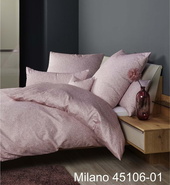 Janine Bettwäsche Milano aus Baumwolle gestreift in Pink - Bild 1