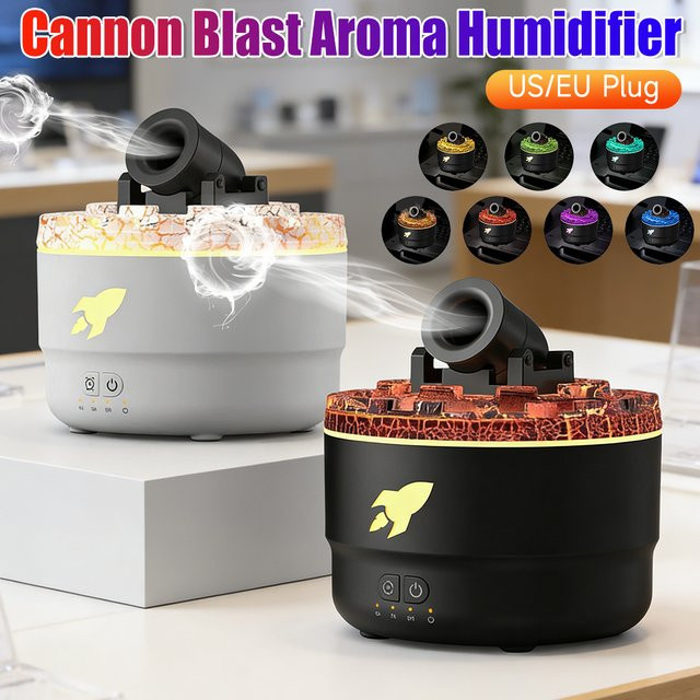 APWIKOGER Aroma-Diffusor Vulkanischer Riss in Weiß mit Duftfach - Bild 1
