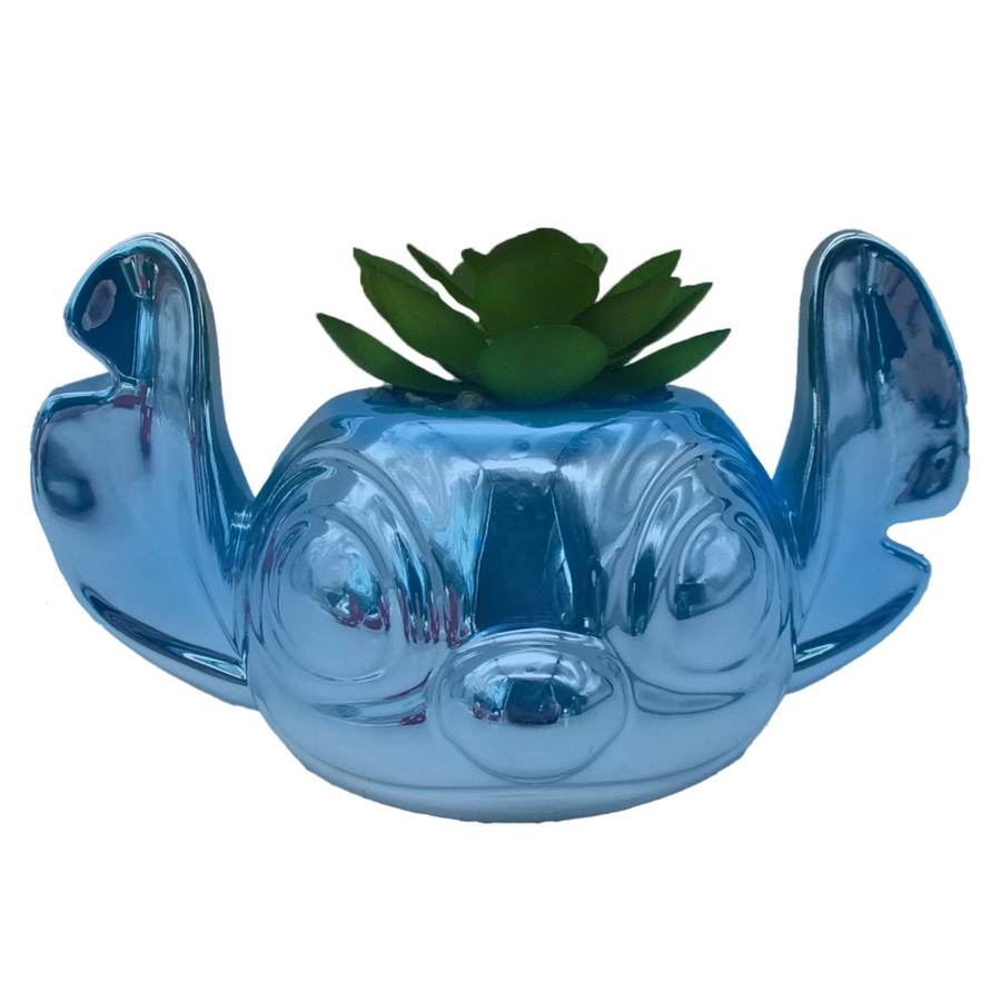 Disney Keramik Blumentopf Stitch 3D Blau Metallic Höhe: 9 cm - Bild 2