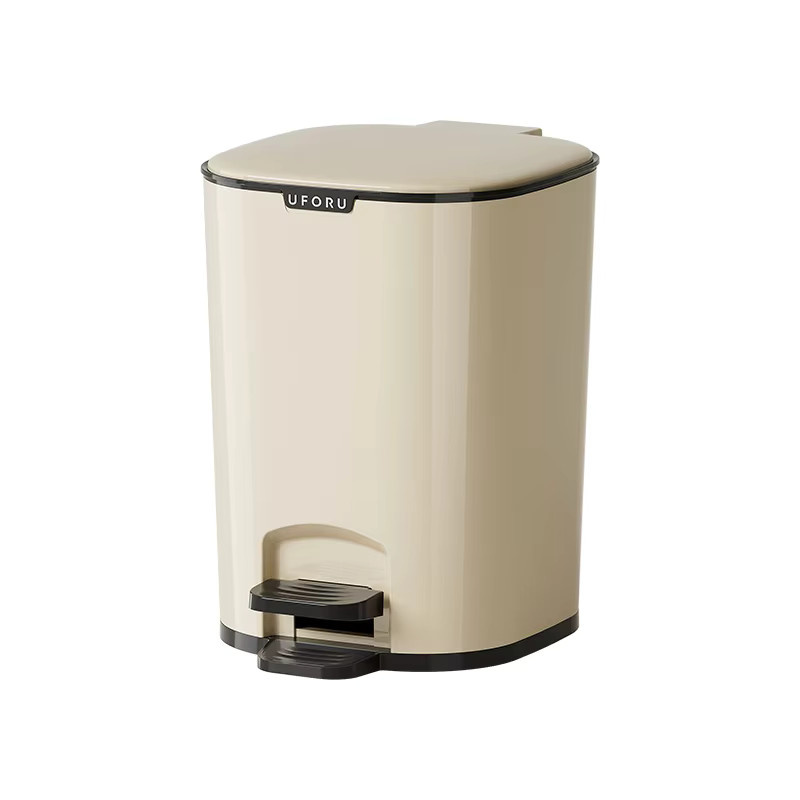 UFORU Fußpedal-Mülleimer geruchsdicht und auslaufsicher in Grün oder Beige - Bild 4