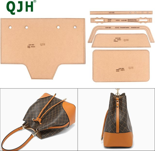 Kraftpapier-Vorlagen für Lederhandwerk zur Herstellung von Damenhandtaschen und Umhängetaschen in Beige - Bild 1