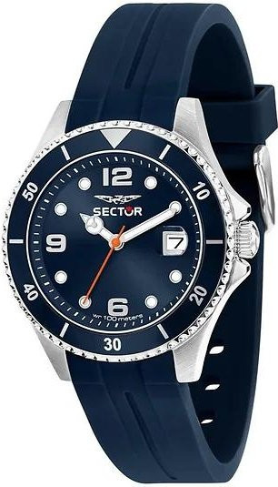 Sector Herrenuhr, Quarz, Silikonarmband, blaues Zifferblatt, Schwarz - Bild 1