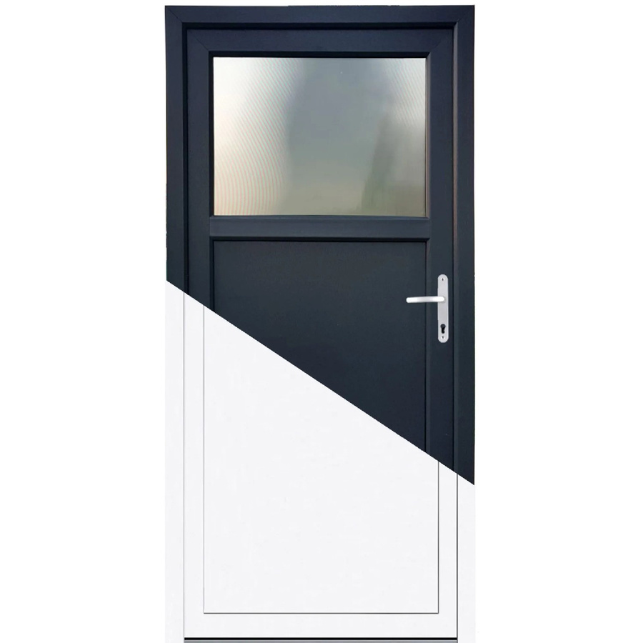 Premium Kunststoff-Nebeneingangstür SMK 510 PANTO in Anthrazit-Weiß mit Glaseinsatz, DIN Rechts, B: 98 cm, H: 198 cm - Bild 2
