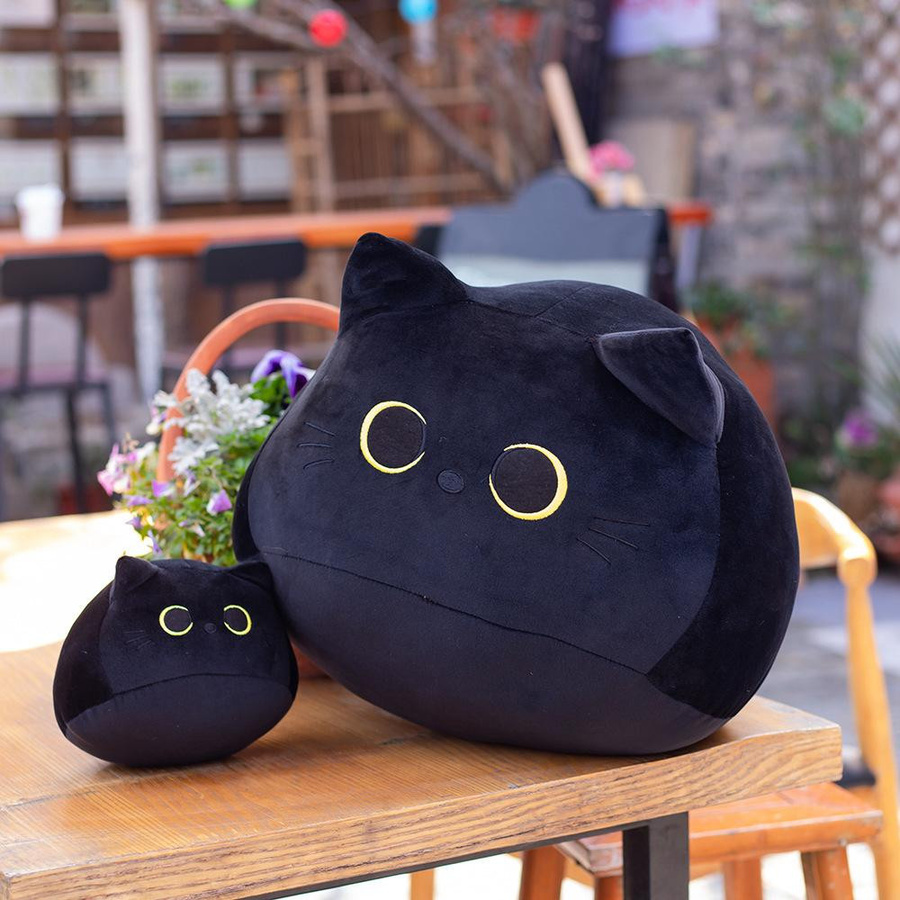 DDblack Katze Plüschpuppe Stofftier gelb/licht grau - Bild 2