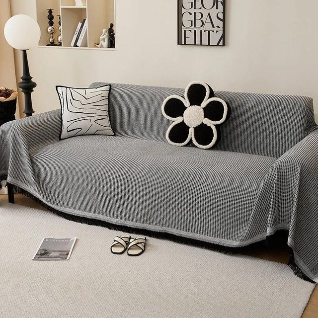 Sofabezug aus Baumwolle von Your Warm Home in Schwarz, Universal Sofakissenbezug für alle Jahreszeiten, B/T: 90 x 90 cm - Bild 1