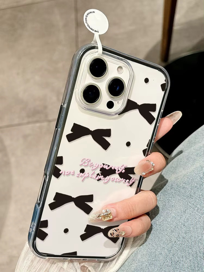 INS 2 in 1 Silikonhülle mit Schleife für iPhone 16 Pro Max, 15, 14, 13, 12, 11 und 17 Air, transparent und stoßfest - Bild 4