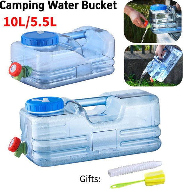 ALLOYSEED Outdoor-Wassereimer für Camping und Reisen, lebensmittelechter Wasserspeicher in transparent, 10 l oder 5,5 l - Bild 1