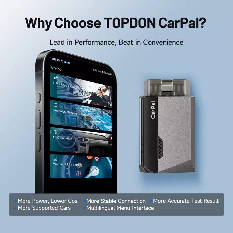 TOPDON OBD2 Bluetooth Scanner für Auto mit Systemdiagnose und Batterietest in Schwarz - Bild 2