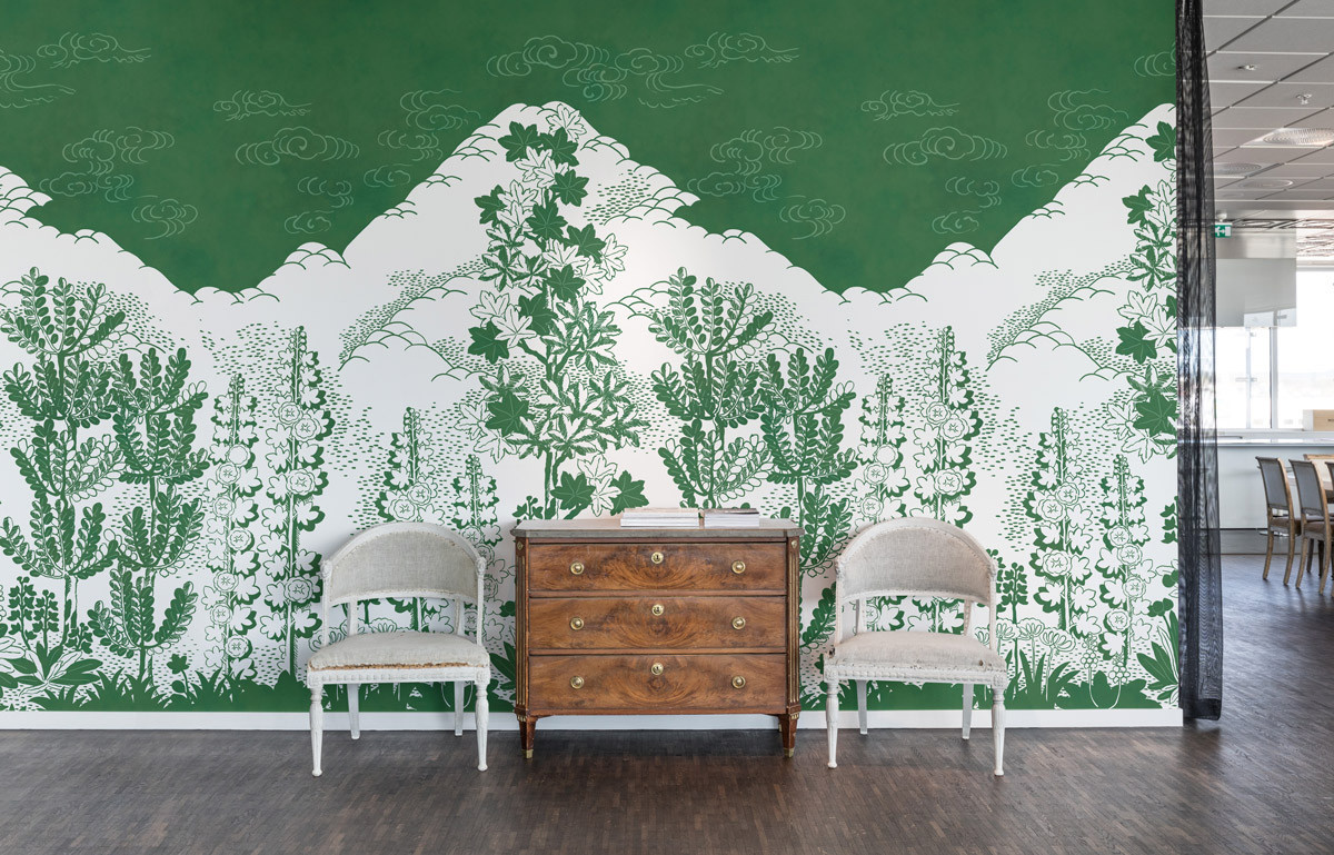 Rebel Walls Mural Eden Green Fototapete mit floralem Motiv in Non-Woven-Qualität, B/H: 225 x 270 cm - Bild 2