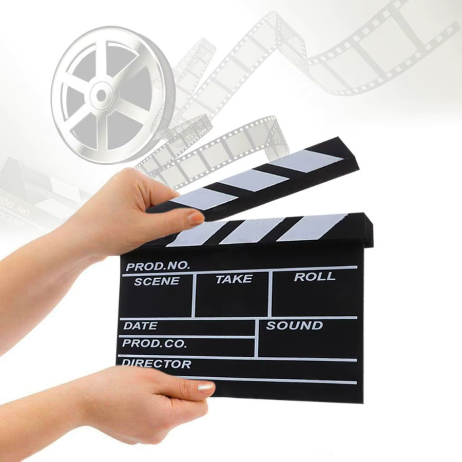 MIIQNUS Regisseur Clapperboard aus Holz als Film und Kino Requisite zur Wanddekoration, Schwarz-Weiß, B: 30 cm, H: 27 cm - Bild 5