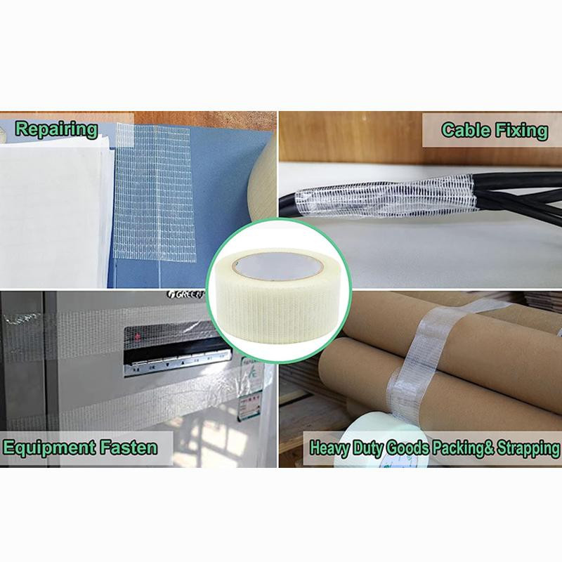 Yiran toy Starkes Filament-Umreifungsband Transparent, 25 m Verstärktes Glasfaserband Einseitig Klebend für die Verpackung - Bild 4
