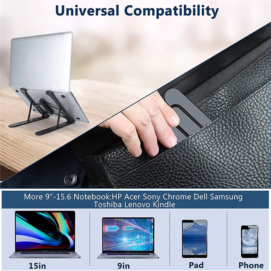 Kebidumei Faltbarer Laptop-Ständer in Weiß, Verstellbare Tragbare Notebook-Halterung mit Ergonomischem Design für MacBook Air Pro Zubehör - Bild 6