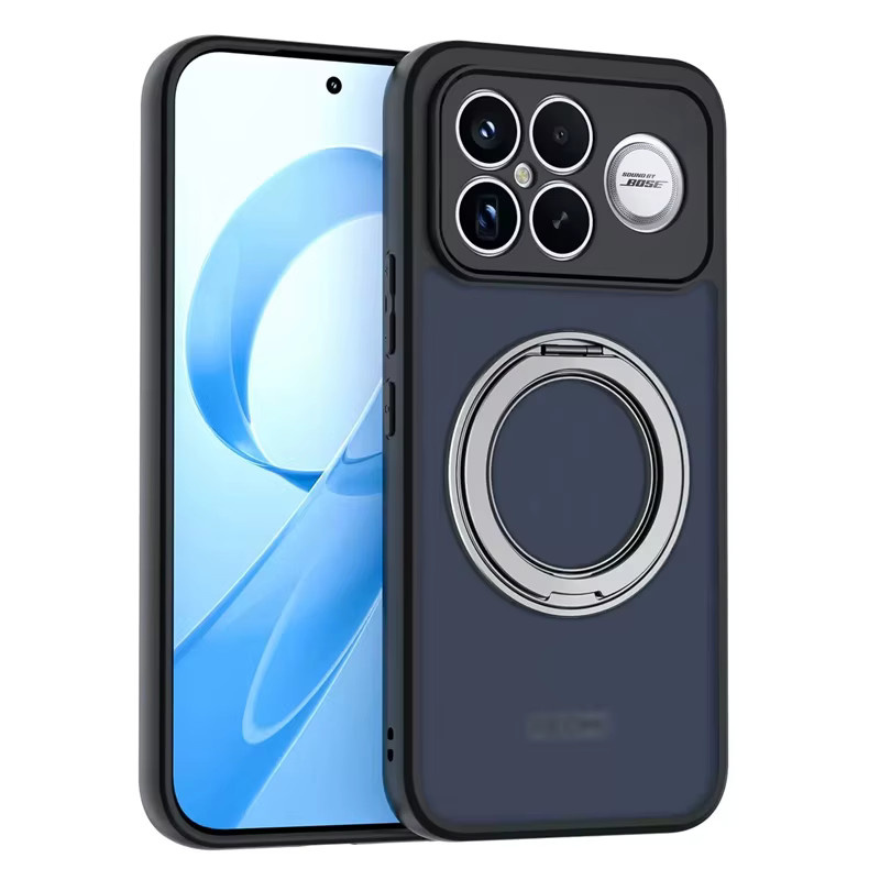 Magnetische Schutzhülle für Xiaomi Poco F8 Ultra, F8 Pro und F7 5G in Transparent mit 360 Grad drehbarem Metall-Halterring und Anti-Drop-Schutz - Bild 2