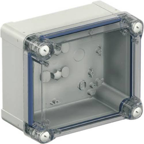 Schneider Electric NSYTBP241910HT PC-Gehäuse aus Polycarbonat in Lichtgrau und Transparent, Wandmontage, B/T/H: 24,1 x 19,4 x 10,7 cm - Bild 1