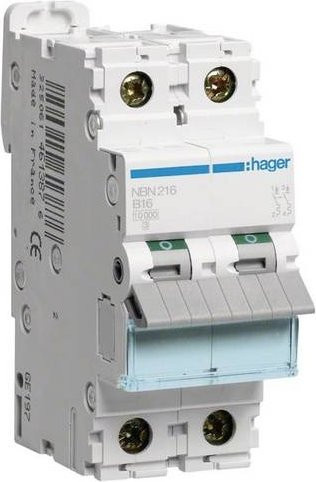 Hager NBN216 Leitungsschutzschalter 2-polig 16A 400V in Weiß - Bild 1