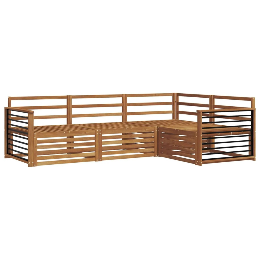 vidaXL Outdoor-Sofagarnitur 4-teilig aus Akazienholz in Braun im L-Shape Design - Bild 2