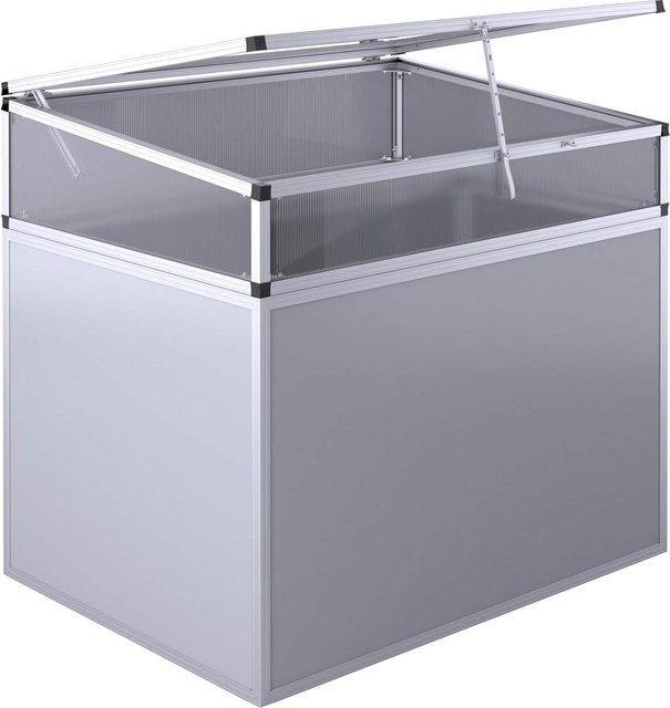 KGT Frühbeetaufsatz für Hochbeet 130 in Anthrazit mit Polycarbonat und Aluminium sowie Öffnungsklappe, B: 121 cm, T: 99 cm, H: 32 cm - Bild 1