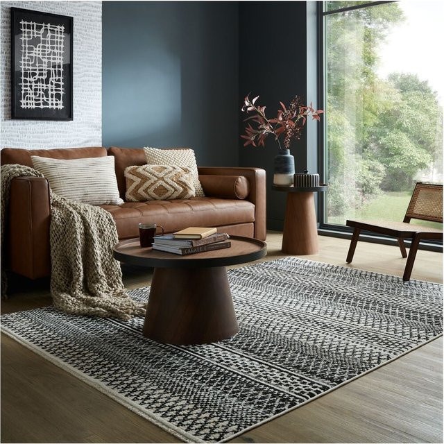Teppich Kadima Design PERRAN gestreift in Schwarz-Weiß, B: 80 cm, L: 140 cm - Bild 1