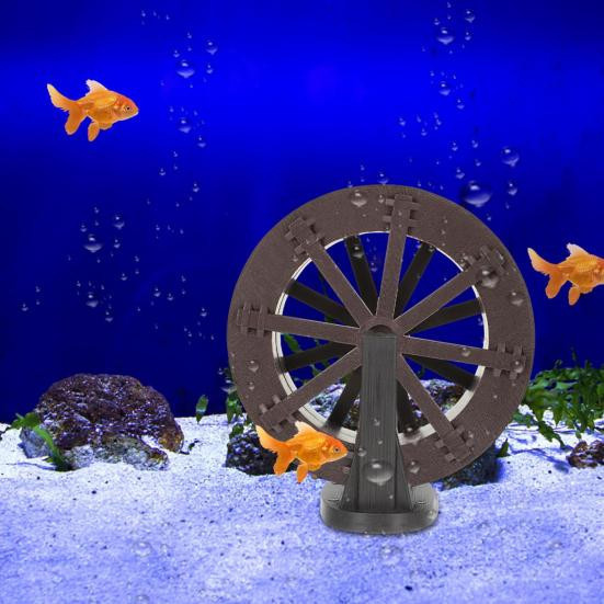 DIY Wasserrad für Wasserfall und Brunnen als Aquarium Dekor im Retro-Stil, Durchmesser: 13 cm - Bild 6