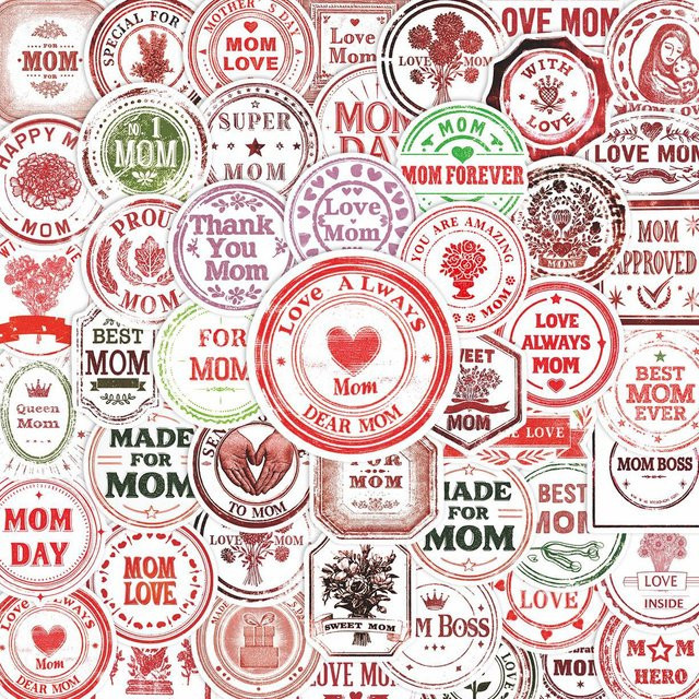 GOGOTU Happy Mothers Day Graffiti-Aufkleber, 51-teiliges Set, multicolor - Bild 1