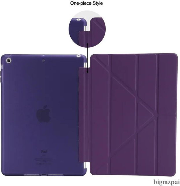 Silikon Smart Cover Hülle für iPad Air 1 2, iPad 10.2, iPad 9.7 5./6. Generation und iPad Mini 1 2 3 4 5 6 in Violett - Bild 1