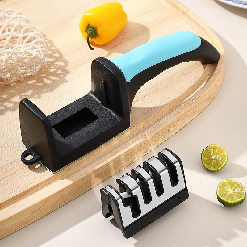 Multifunktionaler Messerschärfer von JMG Household Supplies aus Edelstahl und ABS mit dreistufigem Schleifwerkzeug für Cleaver - Bild 3