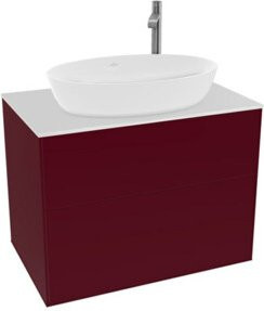V&B Waschtischunterschrank Finion mit Wandbeleuchtung in Weiß Matt, B/T/H: 80 x 50,1 x 60,3 cm - Bild 1