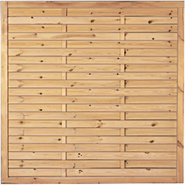 T & J Lamellenzaun aus kesseldruckimprägniertem Kiefern- und Fichtenholz in Grün, B/H: 150 x 150 cm - Bild 1
