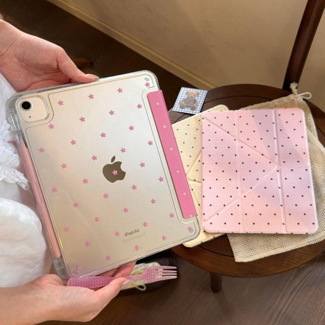 Rui Di Abnehmbare iPad Hülle mit Polka Dots in Pink für iPad Air und iPad Pro Modelle - Bild 1