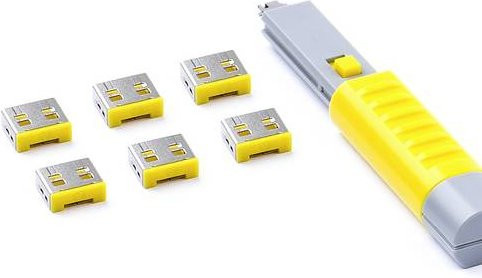 Smartkeeper USB-A Port Schloss UL03PKYL in Gelb mit Einsteckschloss und Lock Key Basic - Bild 1
