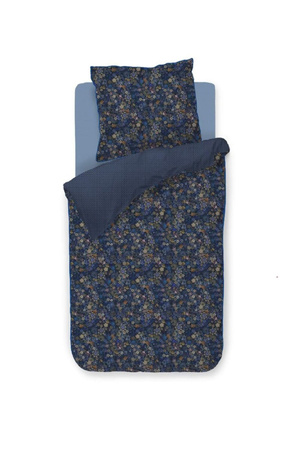PIP Studio Perkal Bettwäsche Tutti i Fiori Dark Blue, Wende-Bettwäsche mit Blumenmuster, B/H: 135 x 200 cm und 80 x 80 cm