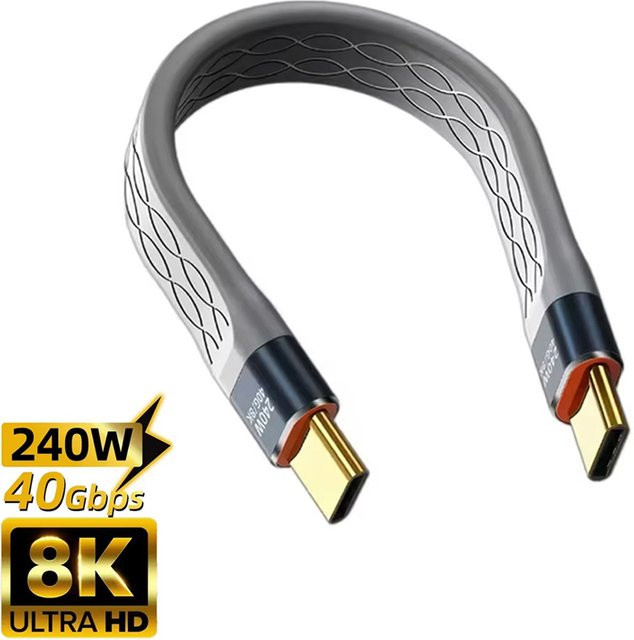 PD 240W 5A USB-C zu USB-C Schnellladekabel mit USB 4.0 Gen3 40Gbps und Thunderbolt 3 Unterstützung für 8K@60Hz FPC Datenkabel für Samsung und Xiaomi - Bild 1
