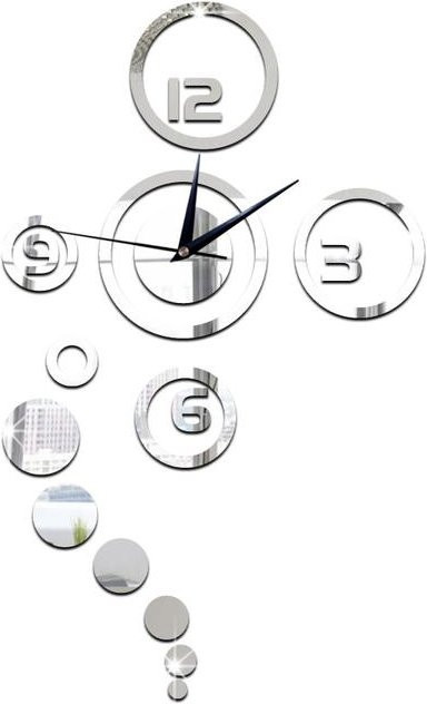 Homelife03 Wanduhr aus Acryl in Silber mit Spiegel-Effekt für dein Wohnzimmer - Bild 1