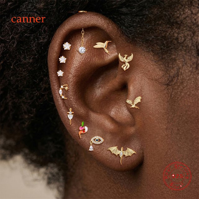 CANNER Piercing-Ohrring Goldfisch, 925 Sterling Silber, Damen - Bild 1