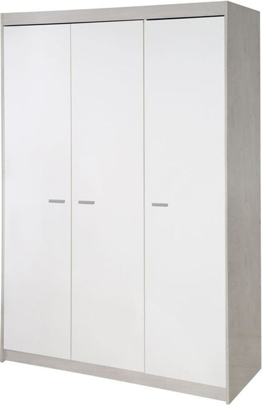 Roba Kleiderschrank Julia 3-türig weiß und Eiche mit Kleiderstange und Regalböden B/T/H: 131 x 52 x 190 cm - Bild 4