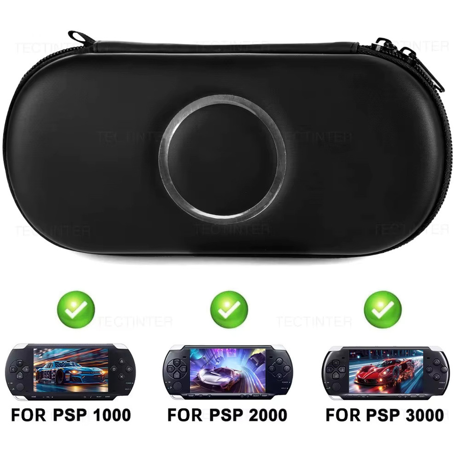 Schützende Sony PSP Hartschalen-Tragetasche in Schwarz für PSP 1000/2000/3000 und Zubehör - Bild 3