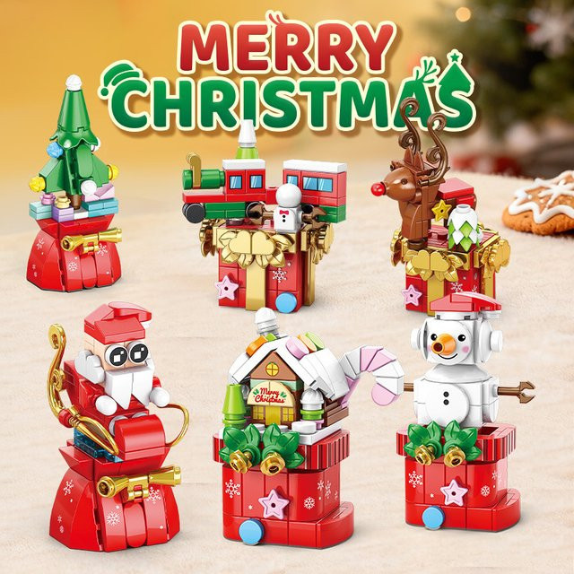 HOVFELER Stadt Weihnachten Bausteine, 6-teiliges Set - Bild 1