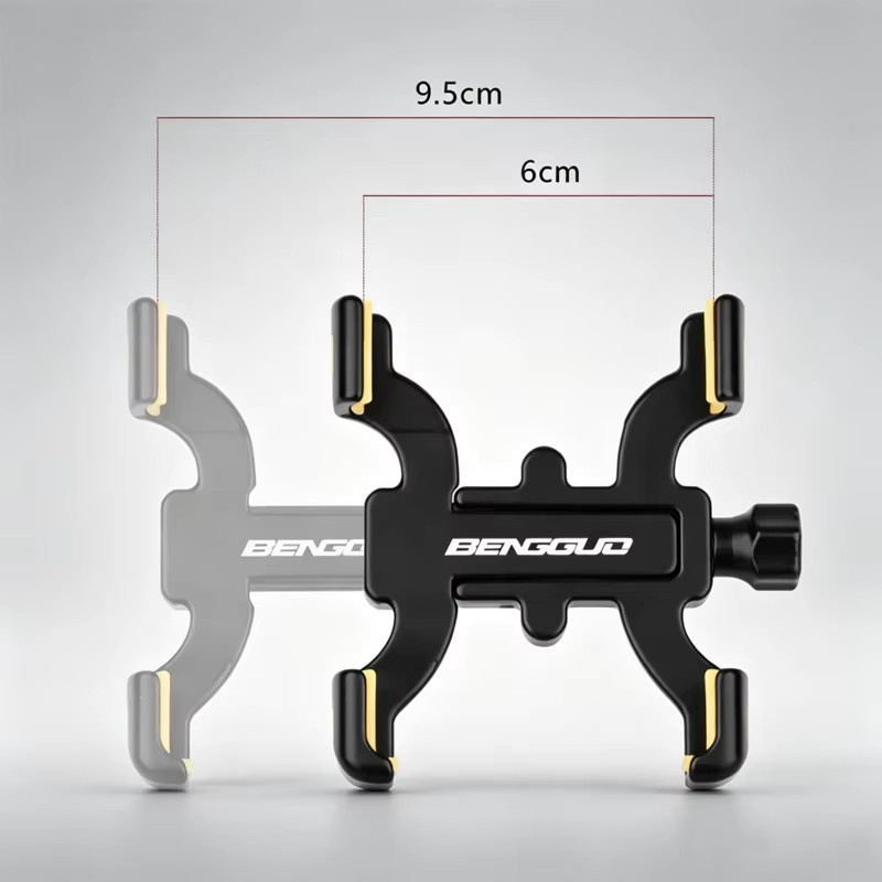 GOLDFOX 360 Grad drehbare universelle Fahrrad- und Motorrad-Handyhalterung für Lenker, Schwarz, passend für 4,5 bis 7 Zoll Smartphones - Bild 4