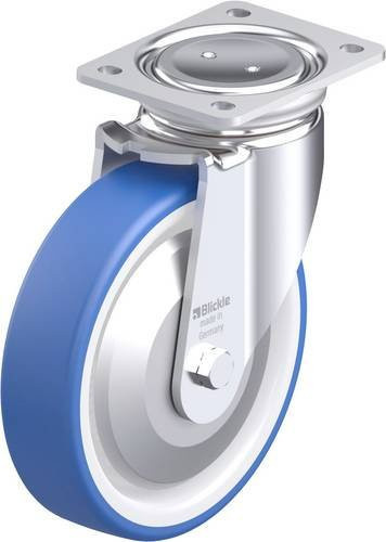 Blickle LUH-POTHS 200R-FA Stahlblech-Lenkrolle in Blau mit 200 mm Rad-Durchmesser und 550 kg Tragfähigkeit - Bild 1
