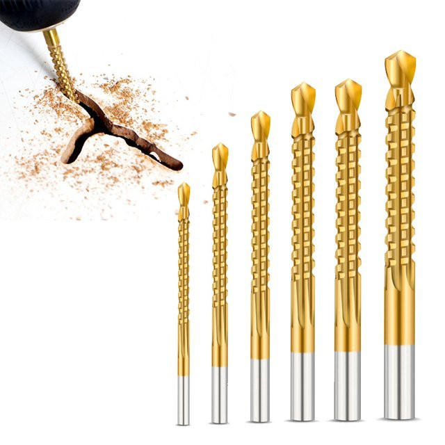 6-teiliges ZeXinChen HSS Spiralbohrer-Set in Gold für Holz, Metall und Kunststoff, Durchmesser: 3-8 mm - Bild 1