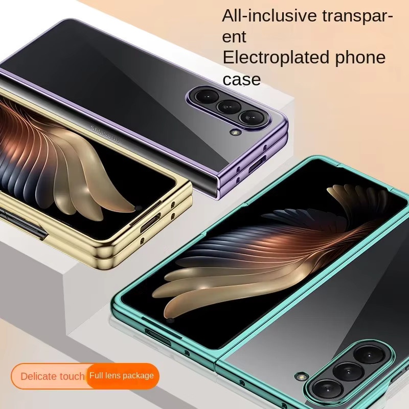 Transparente Handyhülle mit Galvanisierung für Samsung Galaxy Z Fold 7 6 5 4 3 Clear Hard Shell Anti Drop Cover - Bild 2