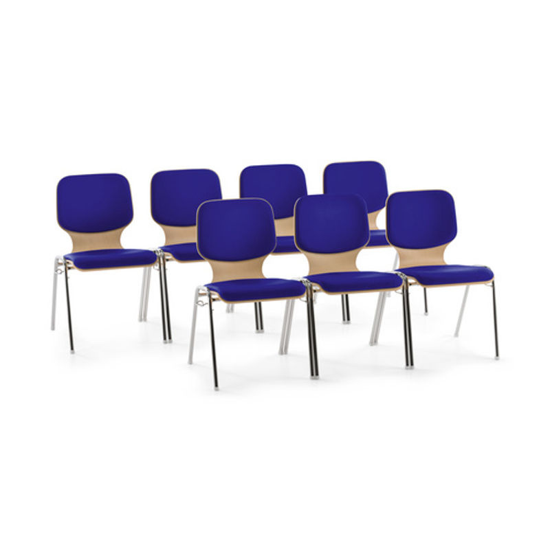Mayer Sitzmöbel Stapelstuhl 2116 in Blau aus Stahl, Stoff und Holz, Breite: 53 cm, Tiefe: 50 cm - Bild 2