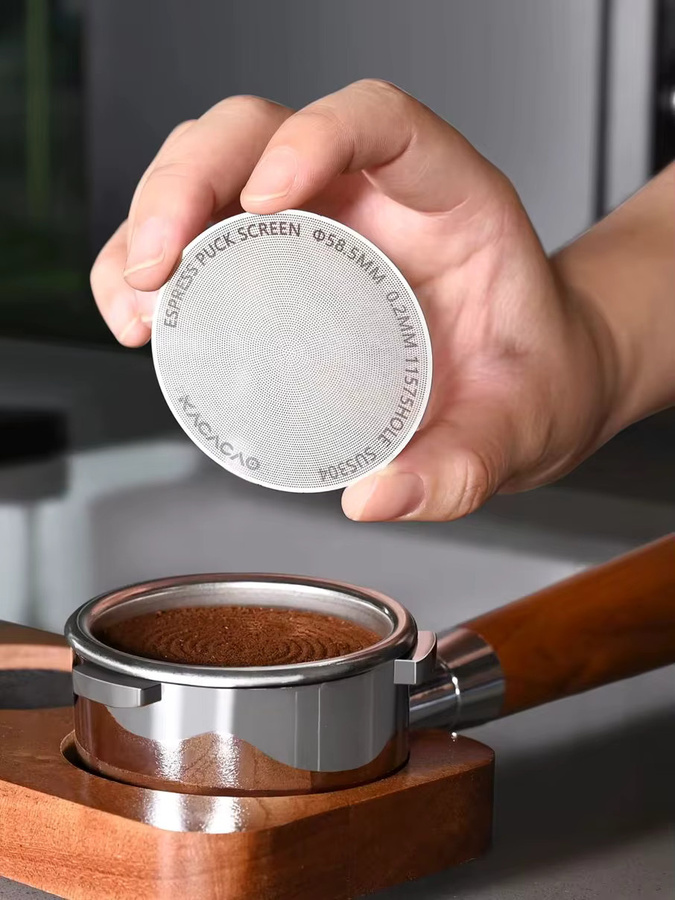 KACACAO Espresso Puck Screen aus Edelstahl in Silber, Durchmesser: 58,5 mm, Dicke: 0,2 mm - Bild 5