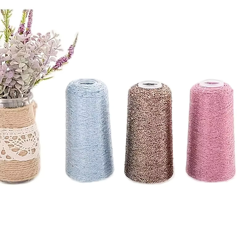 COOMAMUU Metallic-Strickgarn in Mehrfarbig mit Silber und Gold, 50 g Paillettengarn für DIY-Projekte und Blumenverpackungen - Bild 2