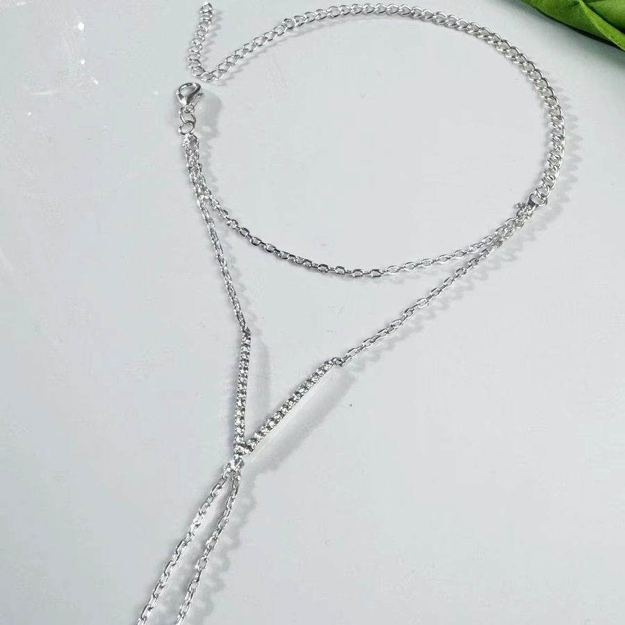 LuxstyWear Fußkettchen, Kristall, Silber, Damen - Bild 1